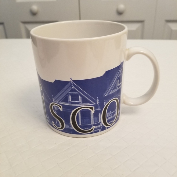 Starbucks City Mug San Francisco 1994 18 oz large Blue and White Coffee Tea Cup - Picture 4 of 6